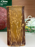 Vase aux iris en verre granité doré, signature Daum Nancy — Art nouveau, vers 1900